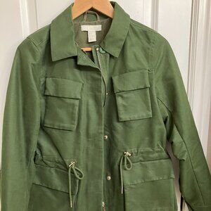 H&M green cargo jacket, Size 4